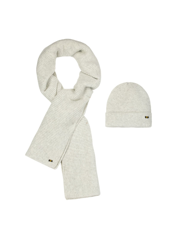 Rib-Knit Beanie and Scarf Set: Warmth and Style for Every Day | Grey Melange