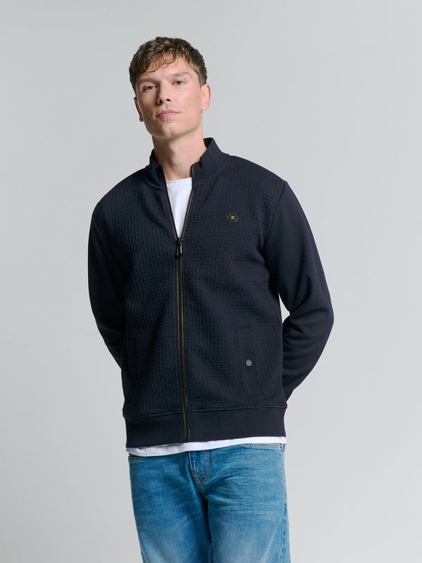 Full Zip Sweater | Blueberry