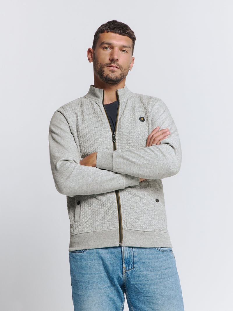 Full Zip Sweater | Grey Melange