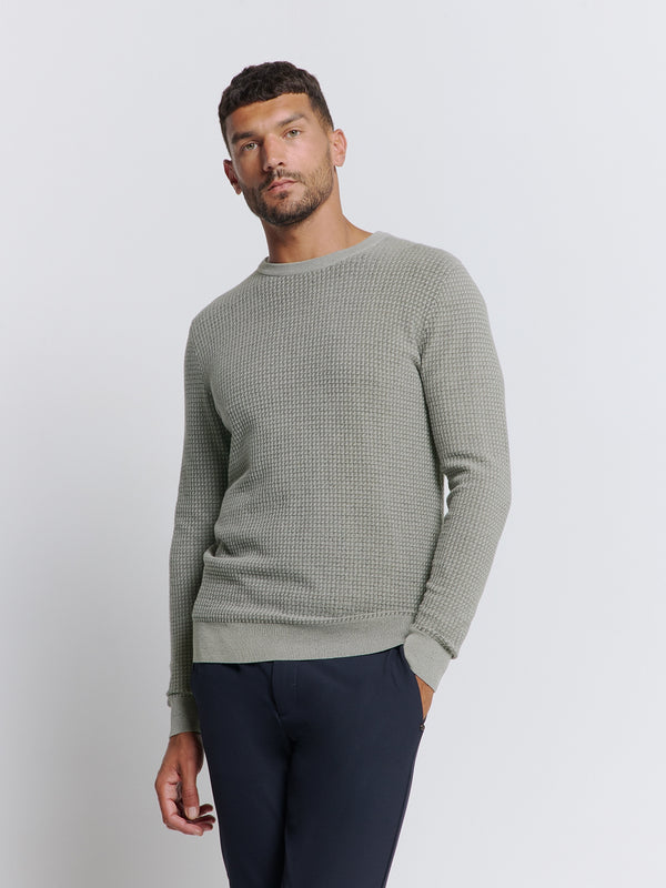 Two-tone Crewneck Pullover | Grey