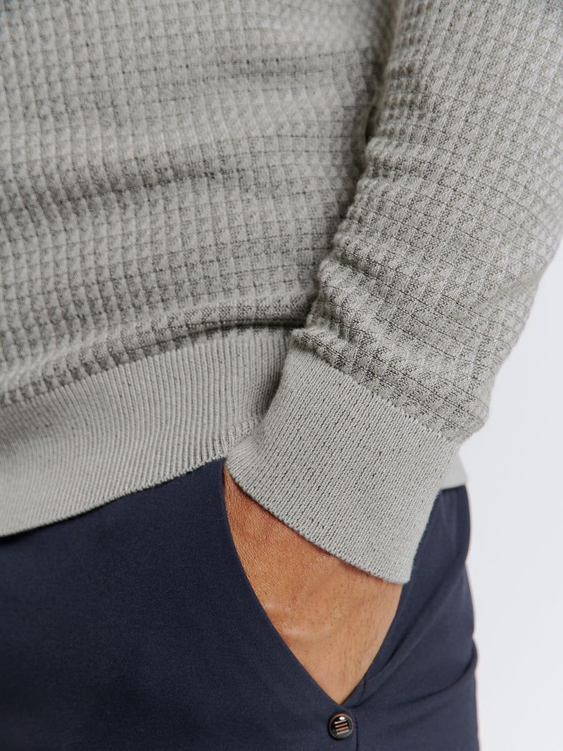 Two-tone Crewneck Pullover | Grey