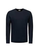 Two-tone Crewneck Pullover | Blueberry