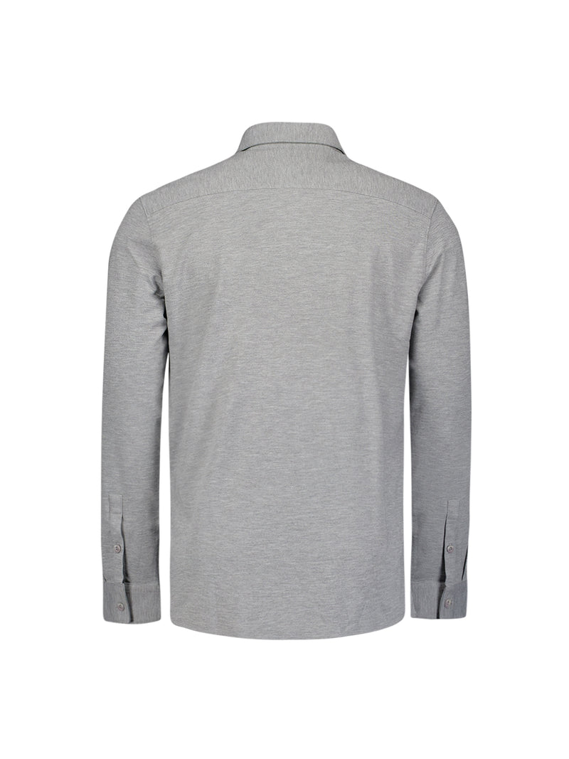 Jersey Stretch Melange Shirt | Grey Melange