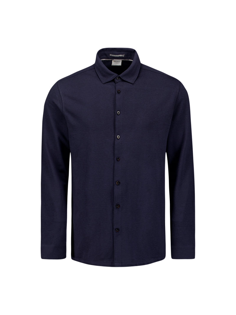 Jersey Stretch Melange Shirt | Blueberry