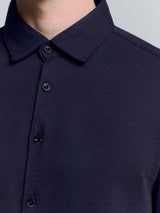 Jersey Stretch Melange Shirt | Blueberry