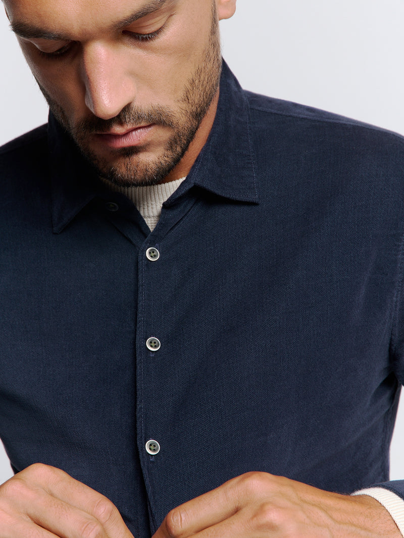 Velvet Corduroy Shirt | Blueberry