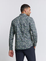 Printed Stretch Shirt | Blueberry