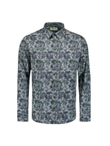 Printed Stretch Shirt | Blueberry