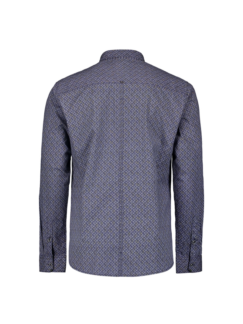 Printed Stretch Shirt | Blueberry