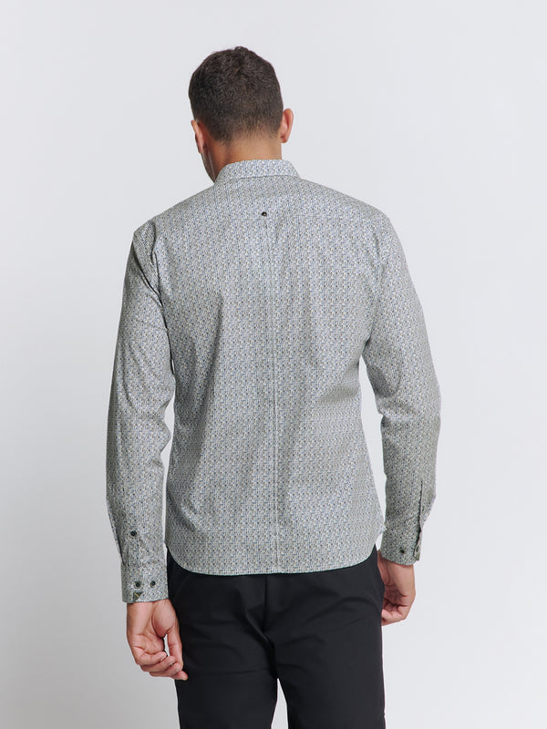 Printed Stretch Shirt | Offwhite