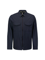 Full zip stretch Overshirt | Blueberry