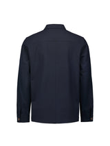 Full zip stretch Overshirt | Blueberry