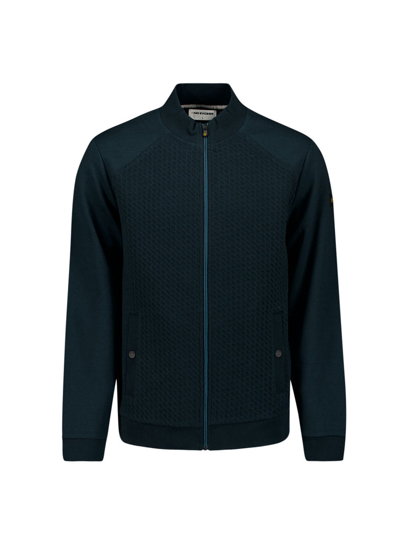 Full-zip jacquard sweater | Night