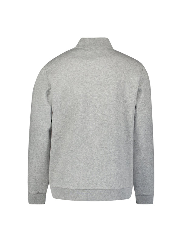 Full-zip jacquard sweater | Grey Melange