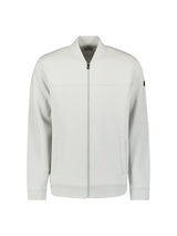 Full-zip jacquard sweater | Chalk