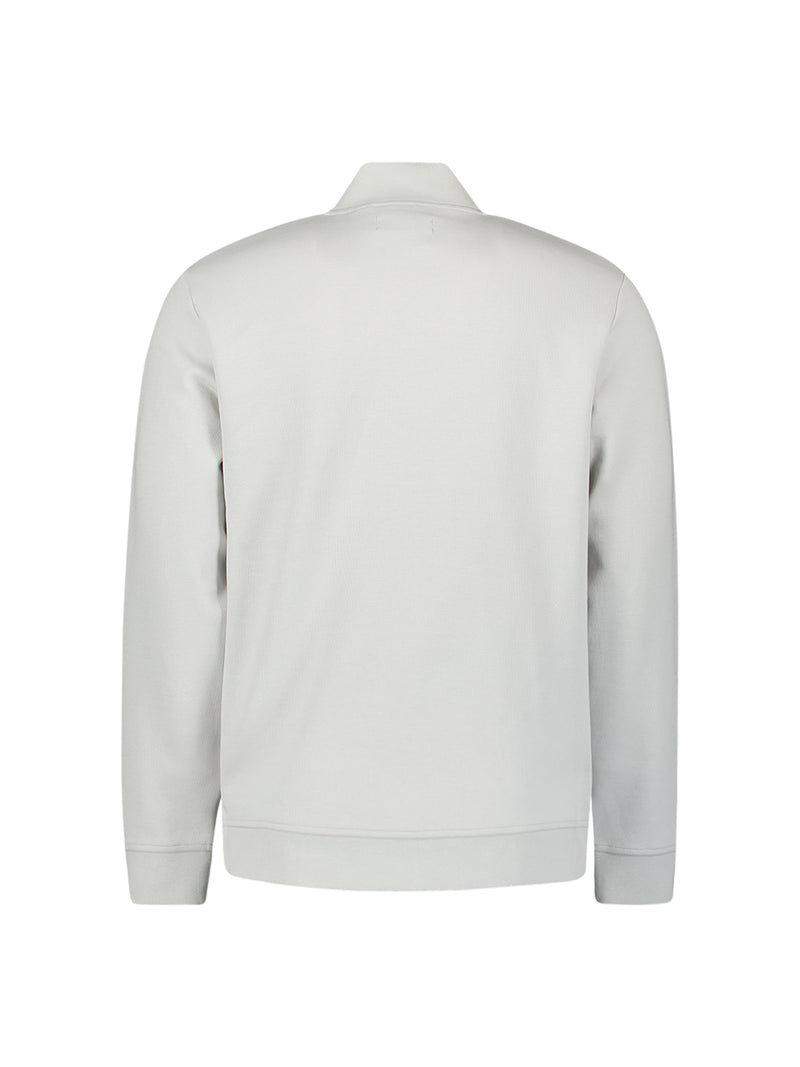 Full-zip jacquard sweater | Chalk