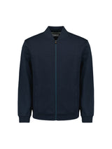 Full-zip jacquard sweater | Deep Blue