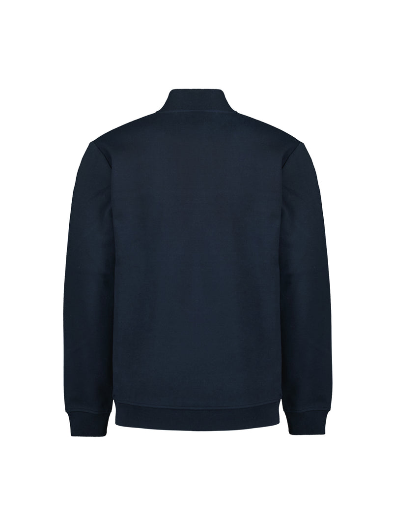 Full-zip jacquard sweater | Deep Blue