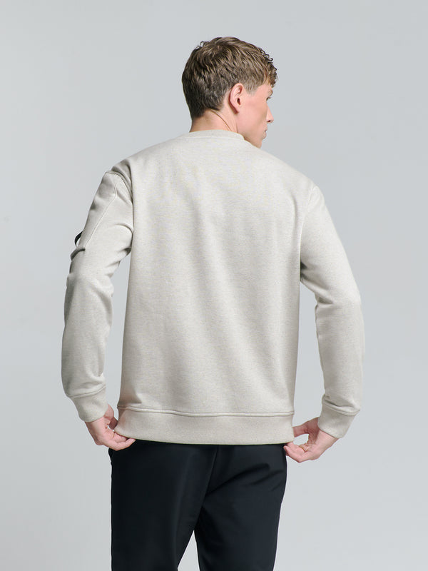 Sweater Crewneck Melange | Chalk