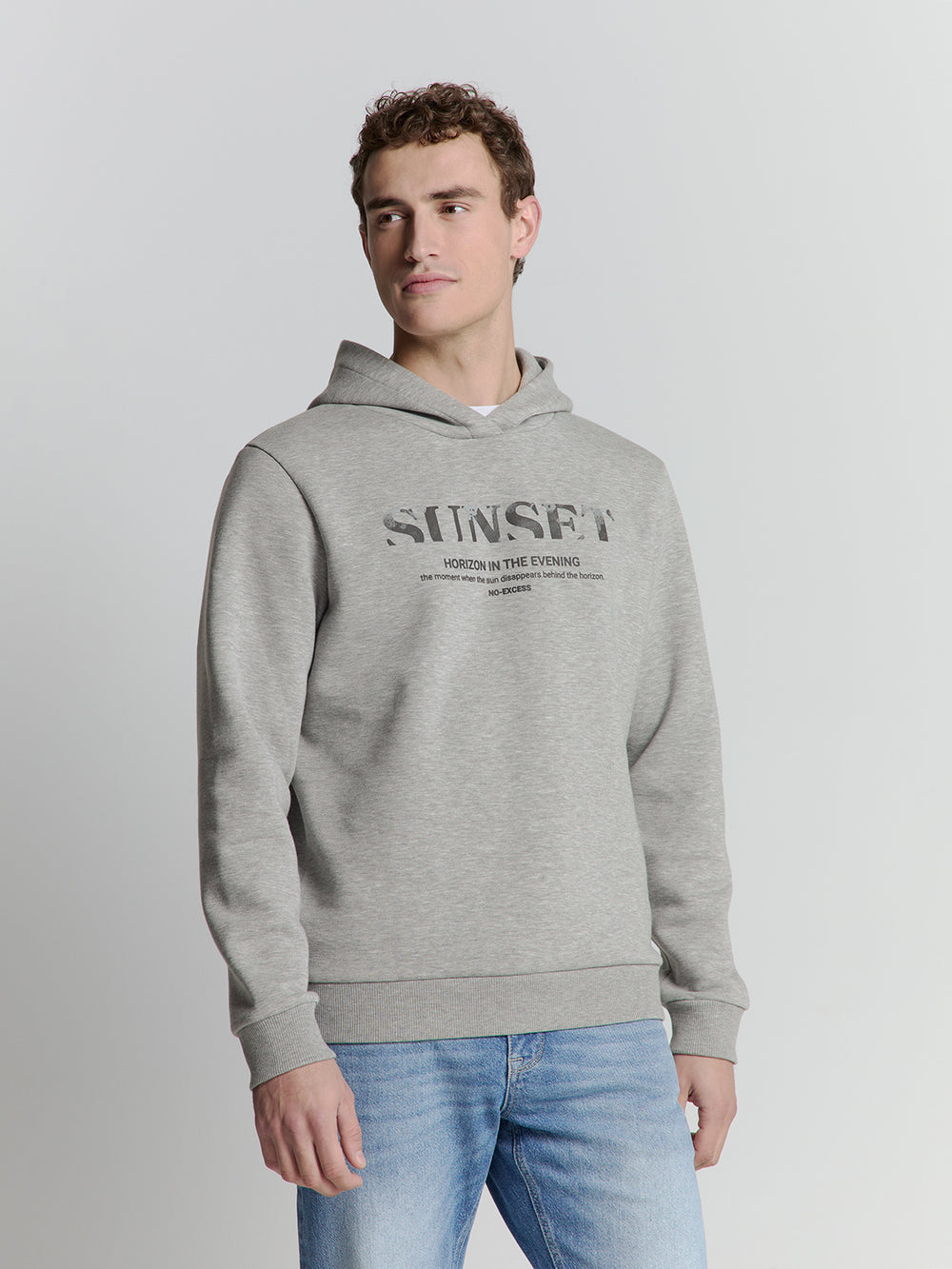 Hooded sweater | Grey Melange – No Excess