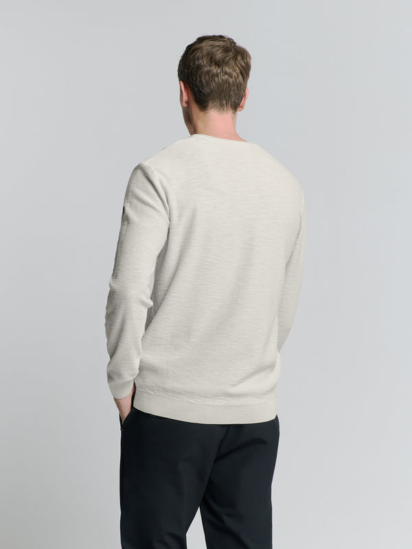 Pullover Crewneck Garment Dyed + Stone Washed | Chalk