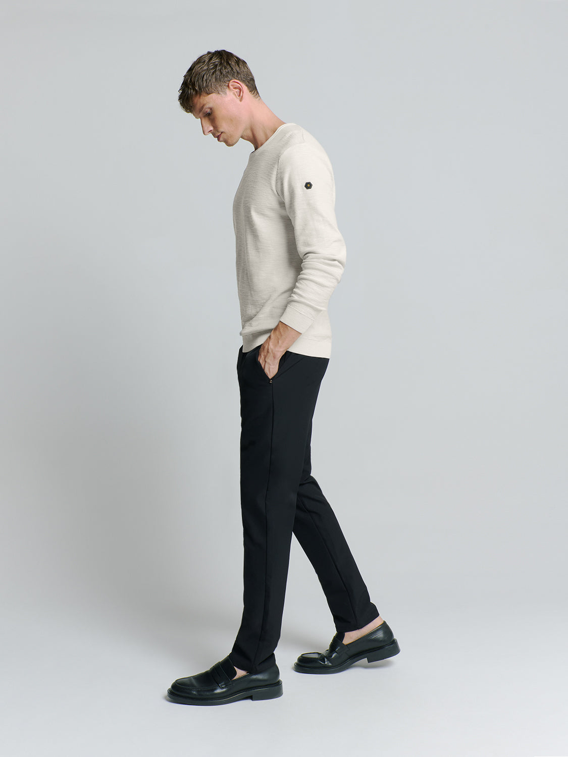 Crewneck pullover | Chalk