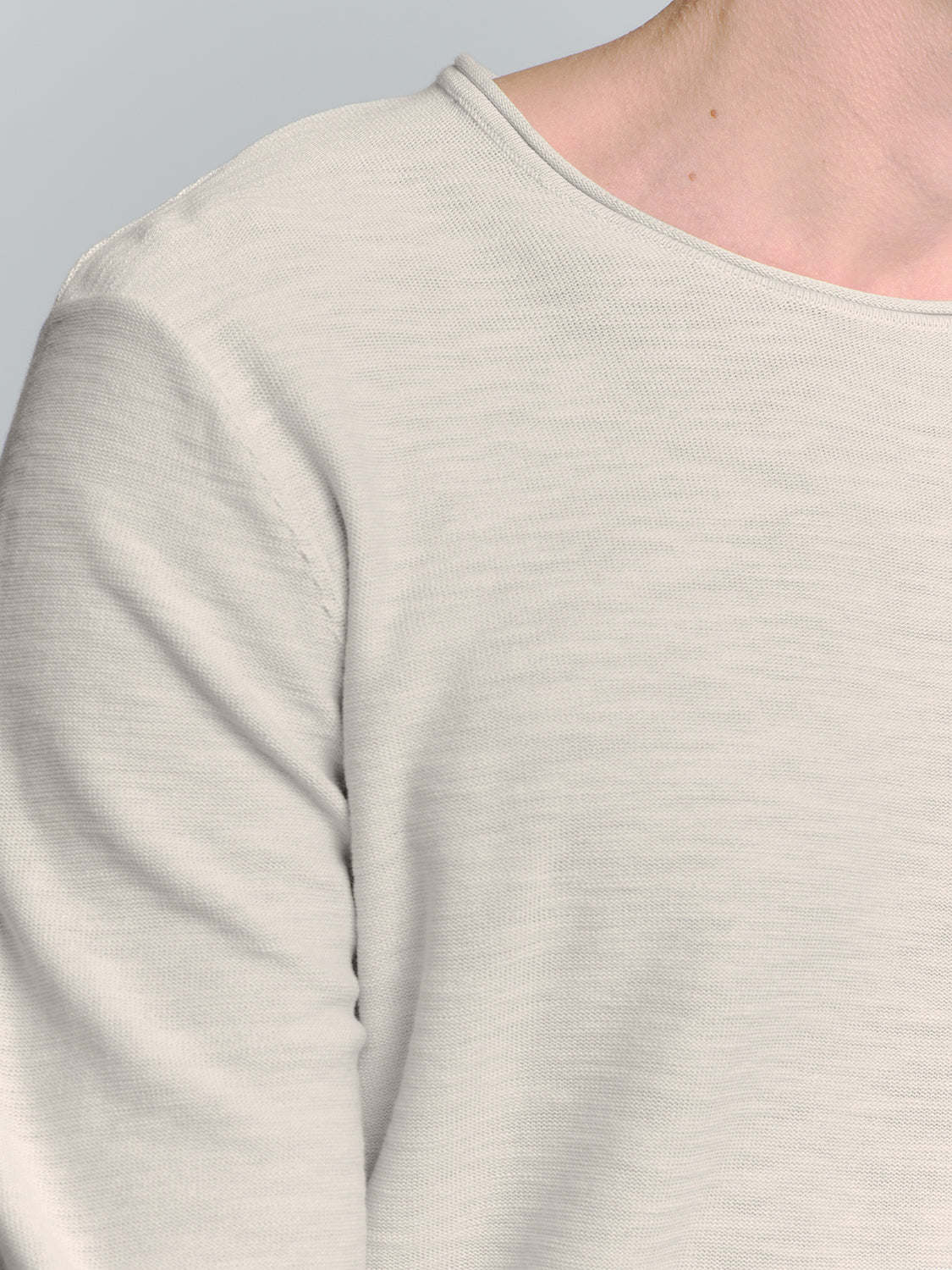 Crewneck pullover | Chalk