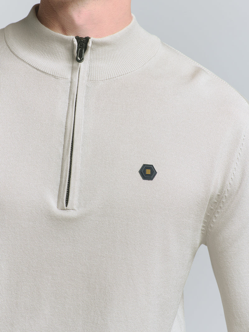 Half-zip sweater | Chalk