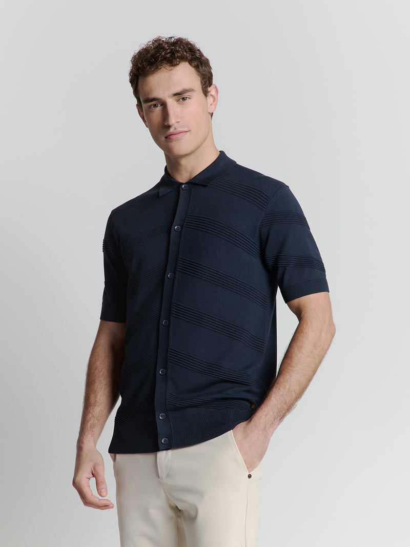 Knitted polo | Deep Blue