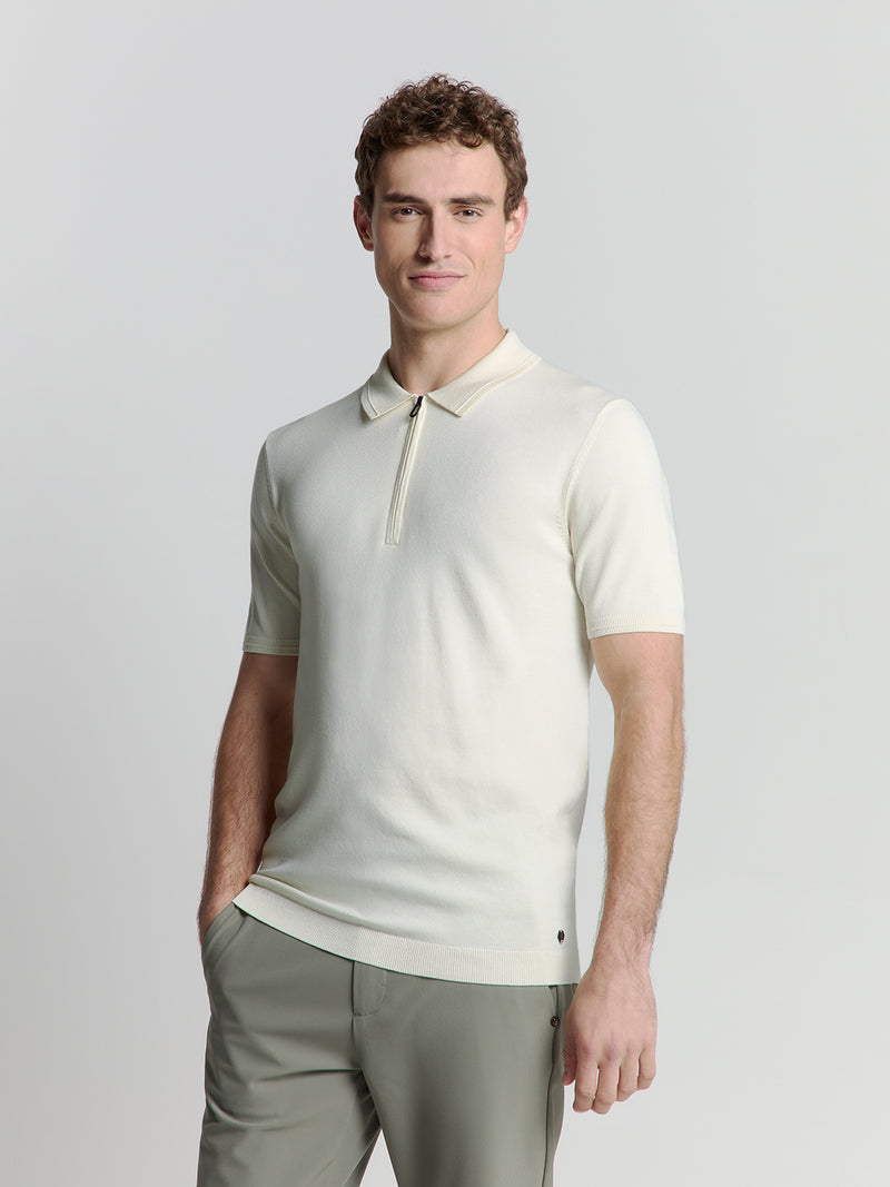 Short sleeve polo | Offwhite