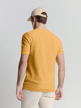 Pullover Short Sleeve Crewneck Solid Slub Knit | Yellow