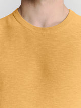 Pullover Short Sleeve Crewneck Solid Slub Knit | Yellow