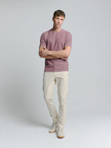 Pullover Short Sleeve Crewneck Solid Slub Knit | Mauve