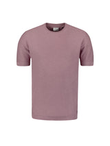 Pullover Short Sleeve Crewneck Solid Slub Knit | Mauve