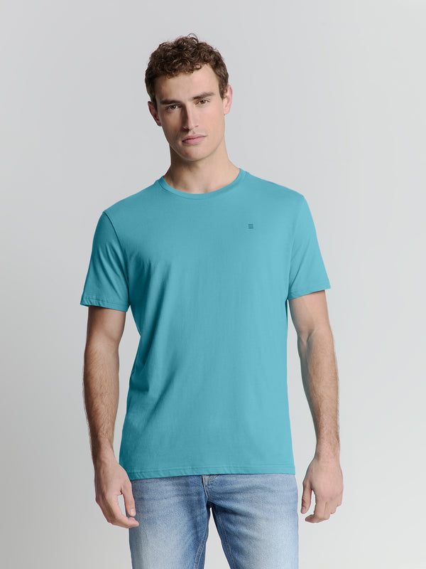 Round neck t-shirt | Seablue