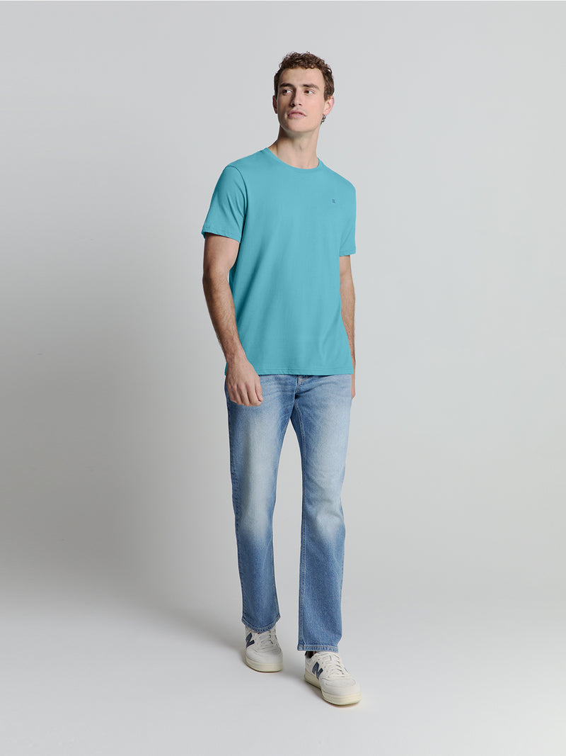 Round neck t-shirt | Seablue