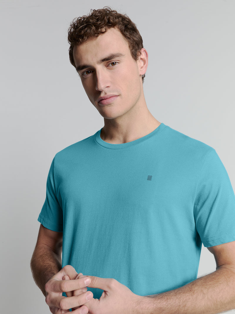 Round neck t-shirt | Seablue