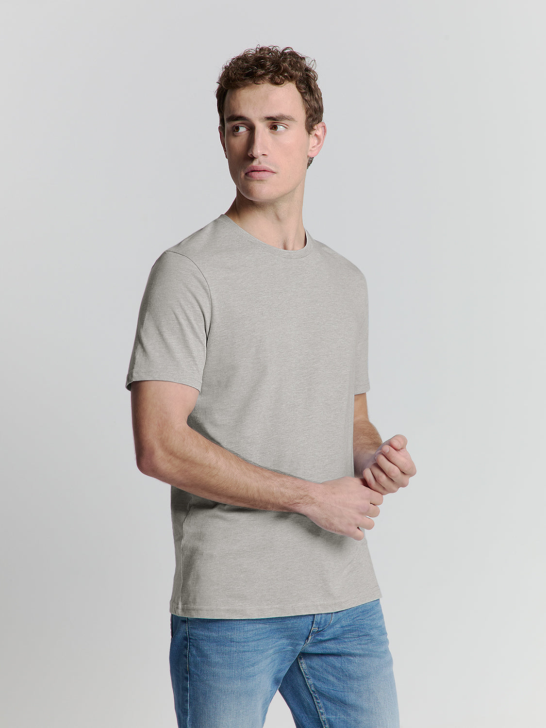 Crewneck T-Shirt | Grey Melange
