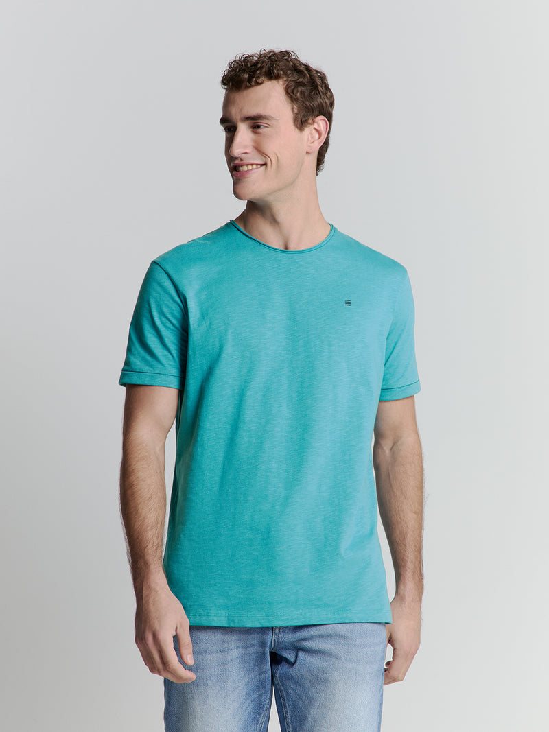 Round neck t-shirt | Seablue