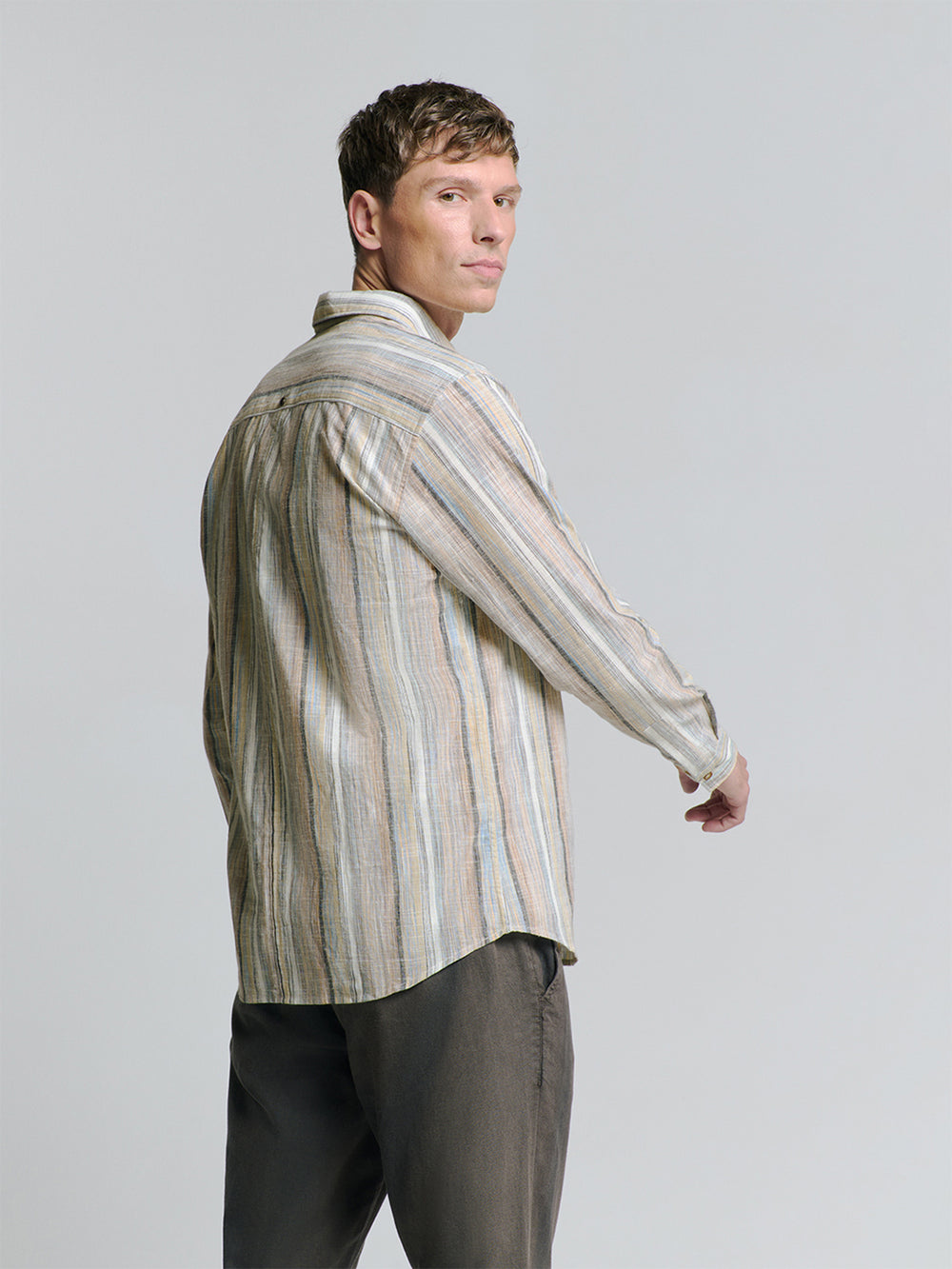 Linen blend shirt | Blue – No Excess