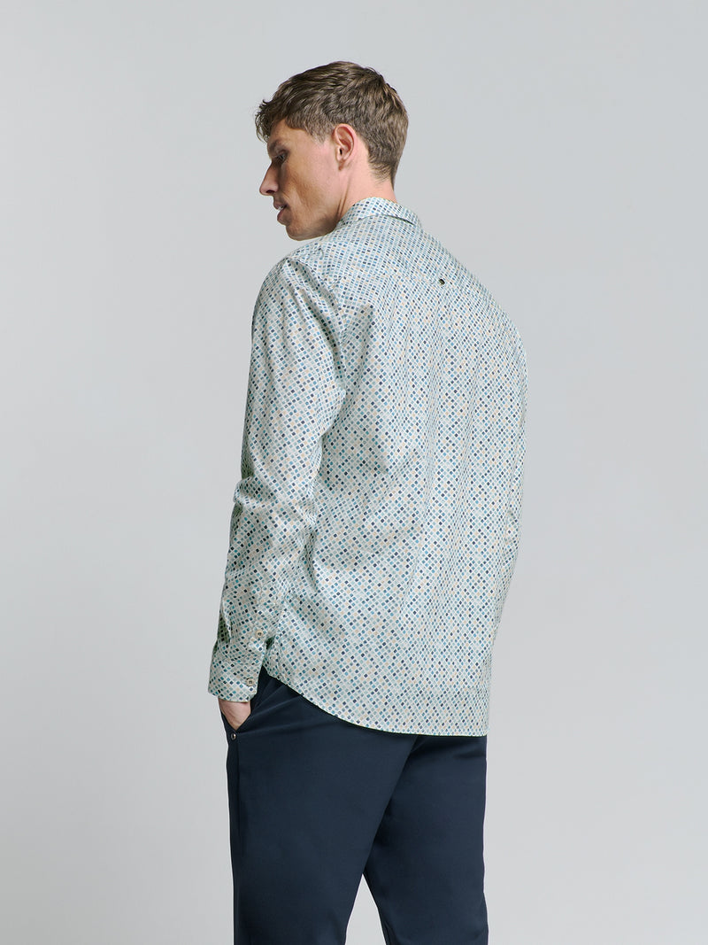 Shirt Stretch Allover Printed | Seablue