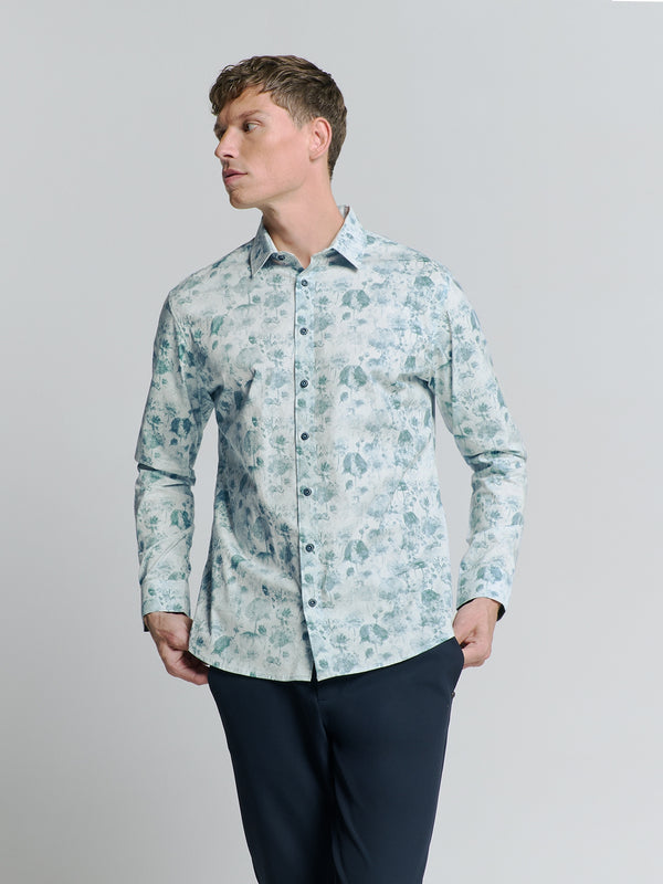 Shirt Stretch Allover Printed | Chalk