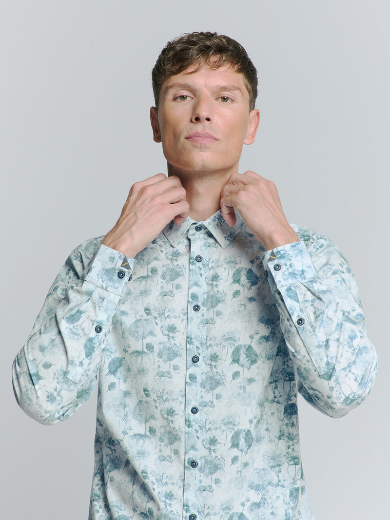 Shirt Stretch Allover Printed | Chalk