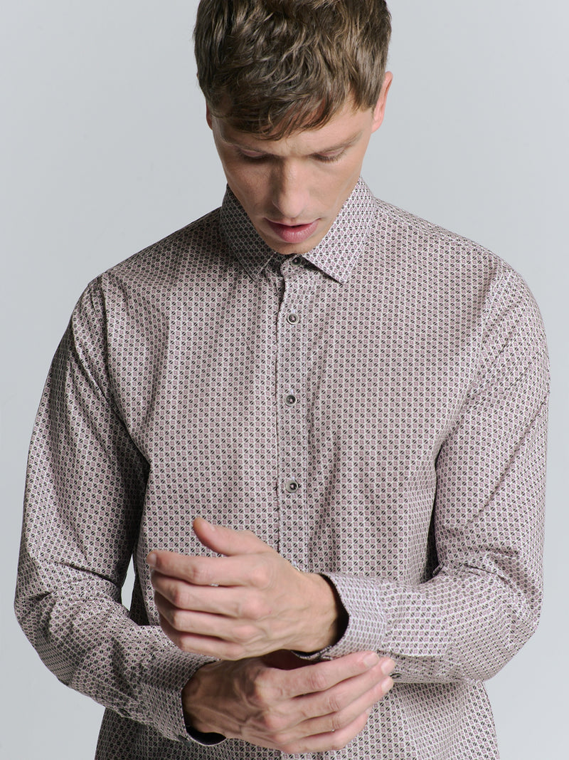 Shirt Stretch Allover Printed | Mauve