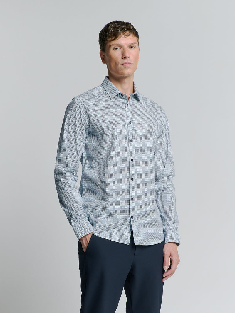 Shirt Stretch Allover Printed | Seablue