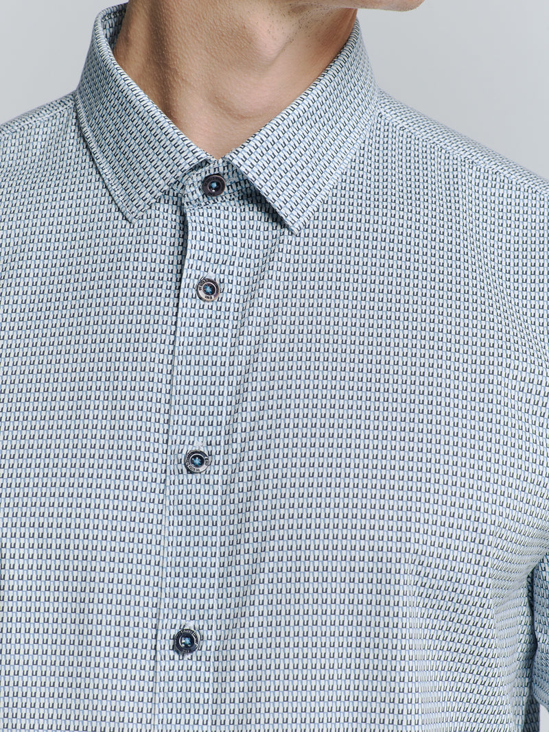 Shirt Stretch Allover Printed | Seablue