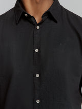 linen shirt | Black