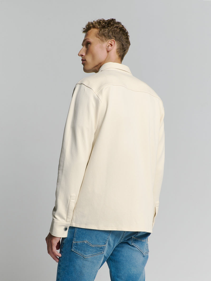 Overshirt Button Closure Sweat | Chalk