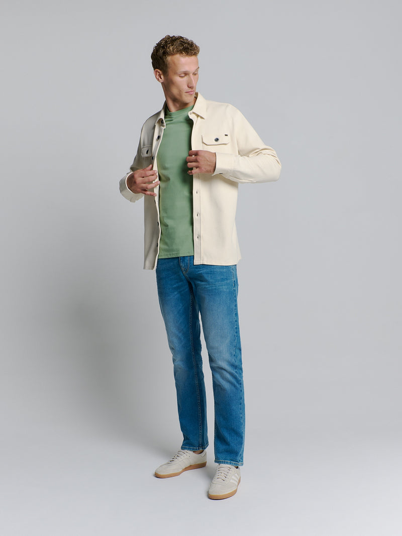 Overshirt Button Closure Sweat | Chalk