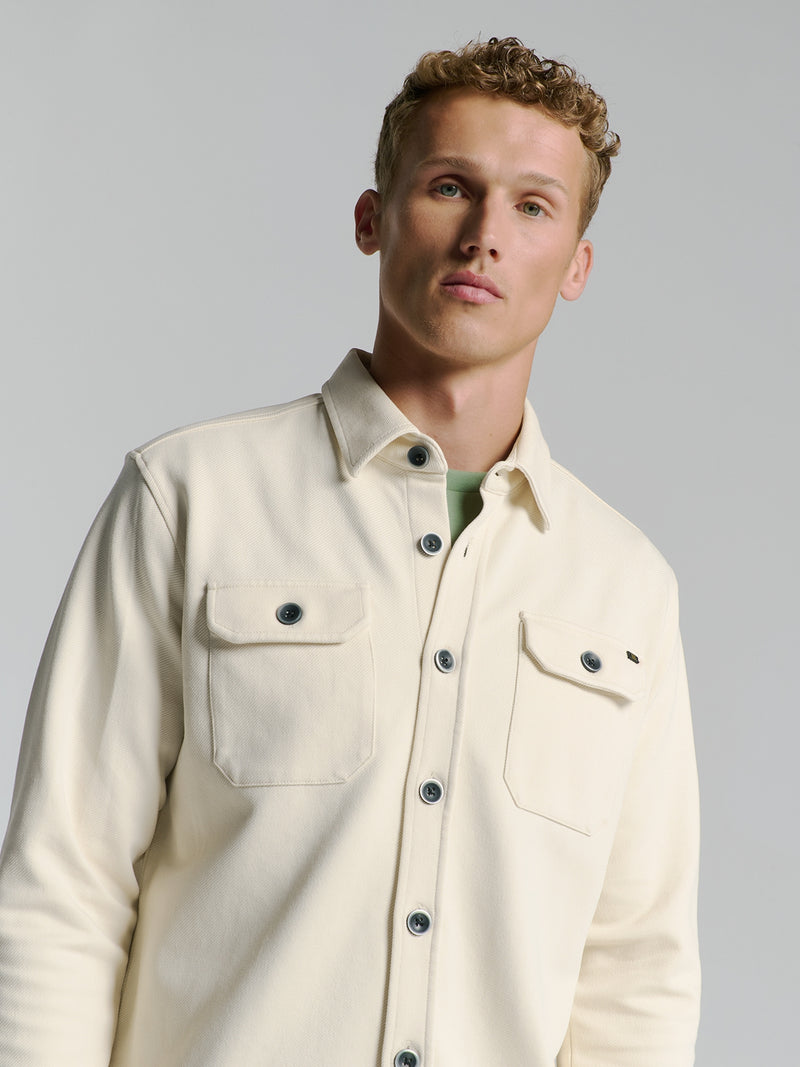 Button-up overshirt | Chalk